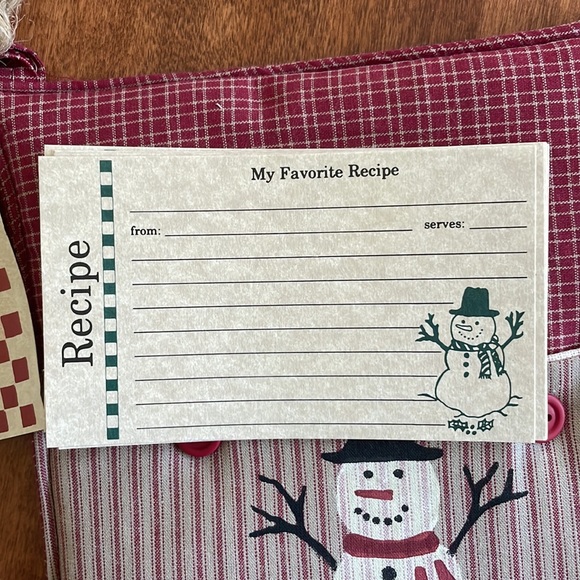 NEW | Vintage Snowman Gift Set: potholder, recipe cards, cookie cutter, recipe - Picture 7 of 12